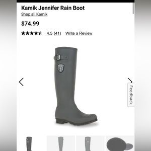 Kamik gray rain boots